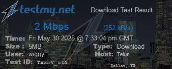 Speed Test Result