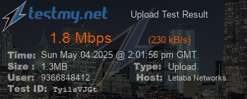 Speed Test Result