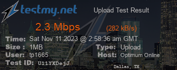 Speed Test Result