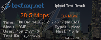 Speed Test Result