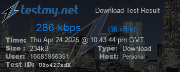 Speed Test Result