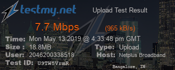 Speed Test Result