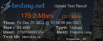 Speed Test Result