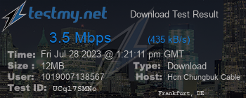 Speed Test Result