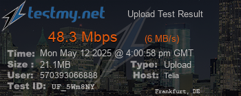 Speed Test Result