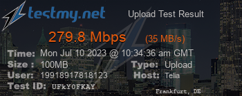 Speed Test Result