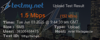 Speed Test Result
