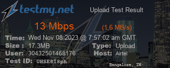 Speed Test Result