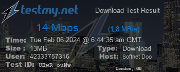 Speed Test Result