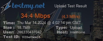 Speed Test Result