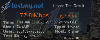 Speed Test Result