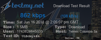 Speed Test Result