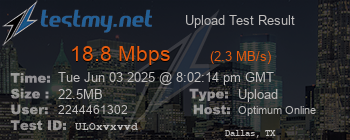 Speed Test Result