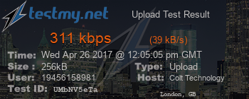 Speed Test Result