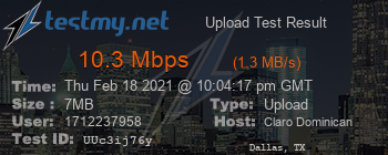 Speed Test Result