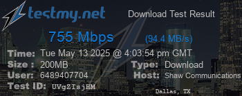Speed Test Result
