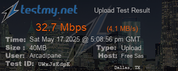 Speed Test Result