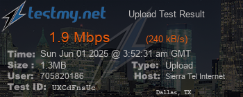 Speed Test Result