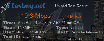 Speed Test Result