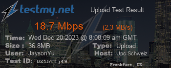 Speed Test Result