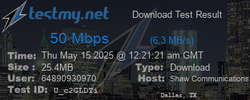 Speed Test Result