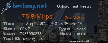 Speed Test Result