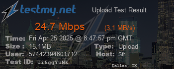 Speed Test Result