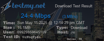 Speed Test Result