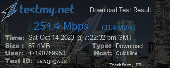 Speed Test Result