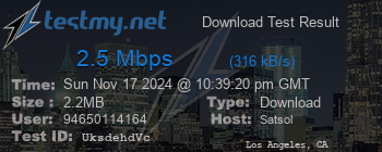 Speed Test Result