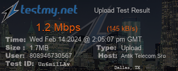 Speed Test Result