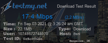 Speed Test Result