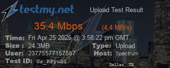 Speed Test Result