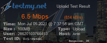 Speed Test Result