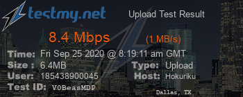 Speed Test Result