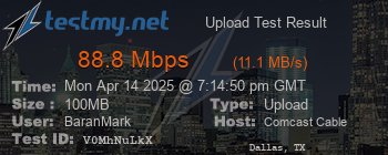 Speed Test Result