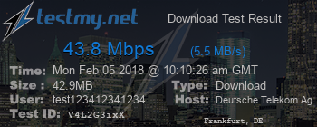 Speed Test Result