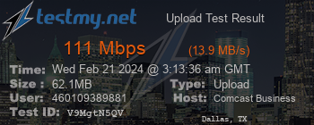 Speed Test Result