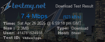 Speed Test Result