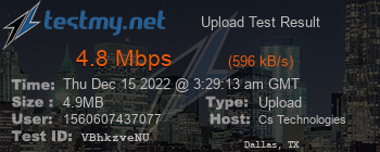 Speed Test Result