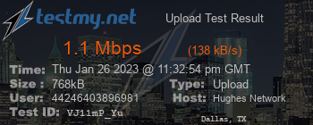 Speed Test Result