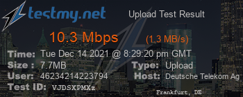 Speed Test Result