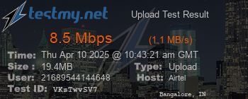 Speed Test Result