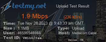Speed Test Result