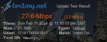 Speed Test Result