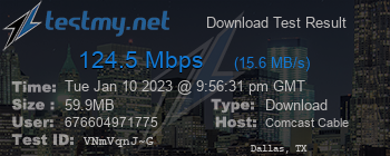 Speed Test Result