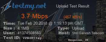 Speed Test Result