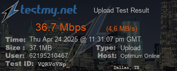Speed Test Result