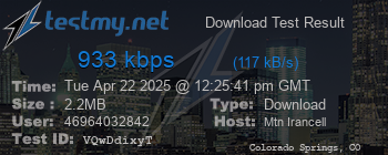 Speed Test Result