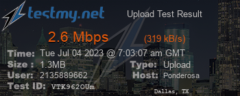 Speed Test Result